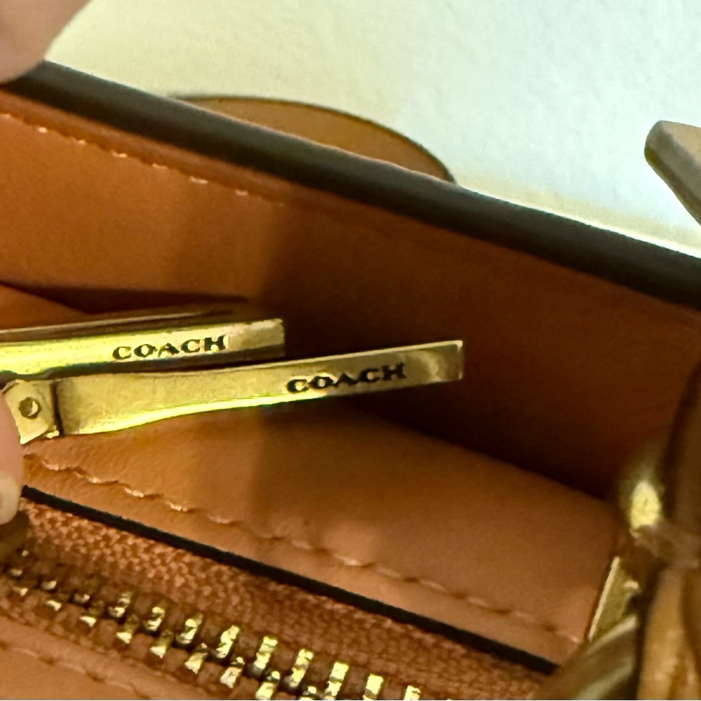 Coach Pink and Brown Leather Satchel - Picture 9 of 16